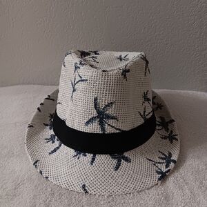 Palm Tree Patterned Fedora Hat